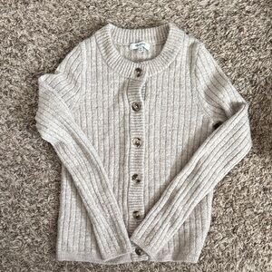 Madewell Beige Ribbed Cardigan